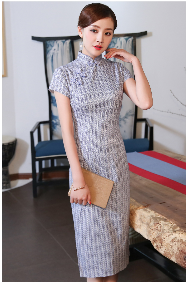 素雅民國(guó)風(fēng)旗袍，時(shí)尚復(fù)古旗袍裙