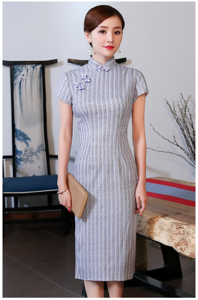 素雅民國(guó)風(fēng)旗袍，時(shí)尚復(fù)古旗袍裙