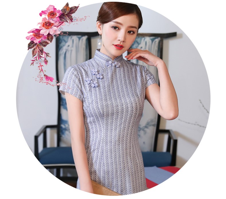 素雅民國(guó)風(fēng)旗袍，時(shí)尚復(fù)古旗袍裙