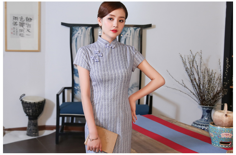 素雅民國(guó)風(fēng)旗袍，時(shí)尚復(fù)古旗袍裙