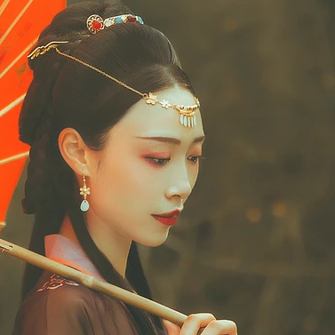 古典少女帶團(tuán)扇女生頭像，唯美古風(fēng)真頭像