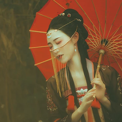 古典少女帶團(tuán)扇女生頭像，唯美古風(fēng)真頭像