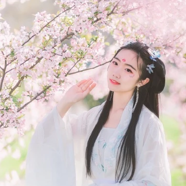海棠花開(kāi)女生頭像，唯美古風(fēng)真人頭像
