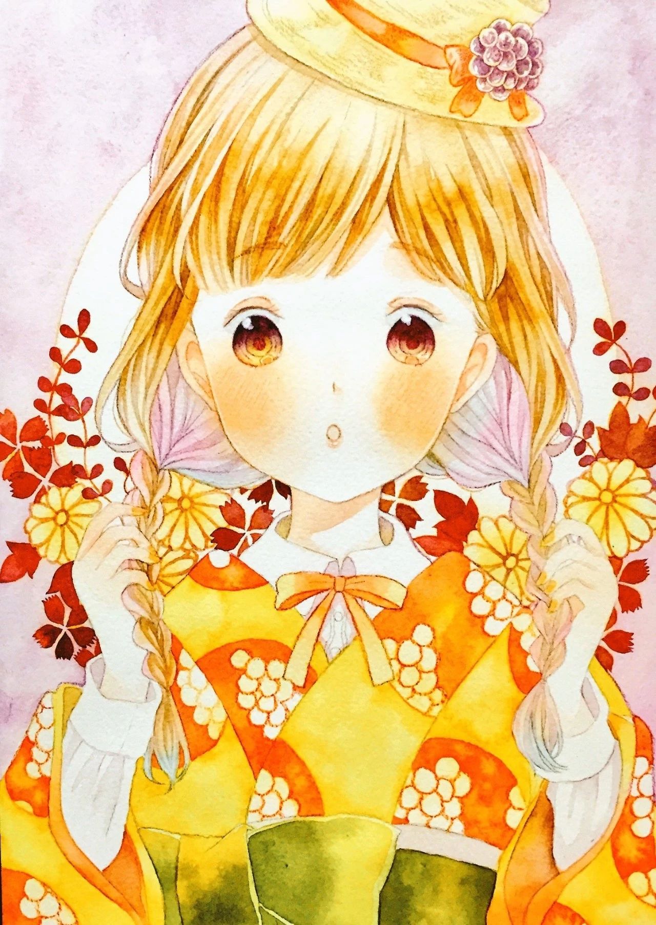 一組少女風(fēng)的日系水彩插畫：清新唯美萌妹紙