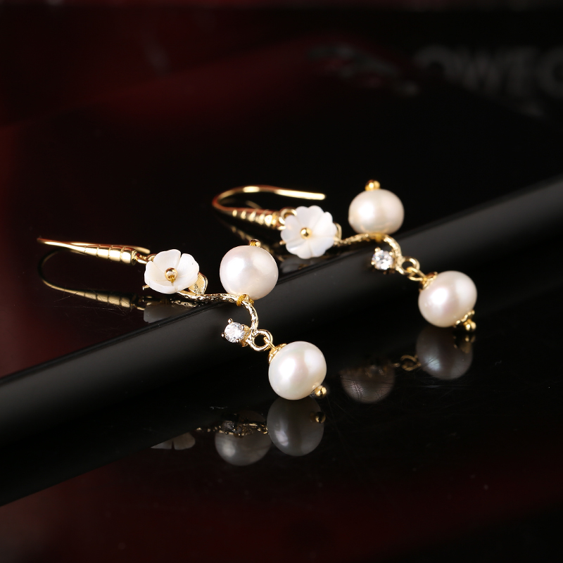 珍珠耳墜名媛耳環(huán)，氣質(zhì)簡(jiǎn)約首飾