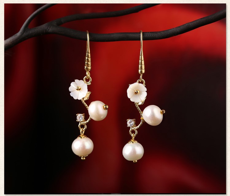 珍珠耳墜名媛耳環(huán)，氣質(zhì)簡(jiǎn)約首飾