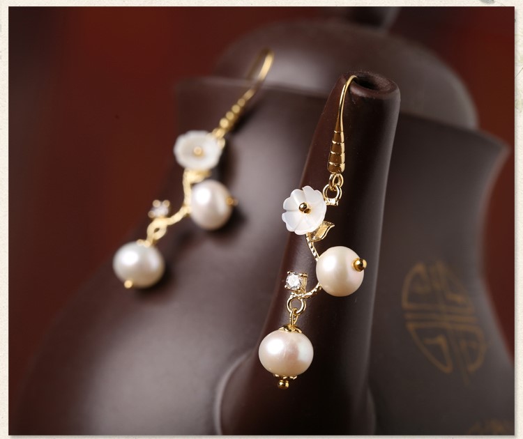 珍珠耳墜名媛耳環(huán)，氣質(zhì)簡(jiǎn)約首飾