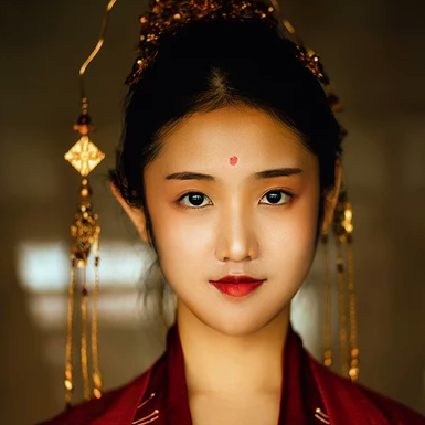 驚艷紅衣女生頭像，唯美古風(fēng)真人頭像