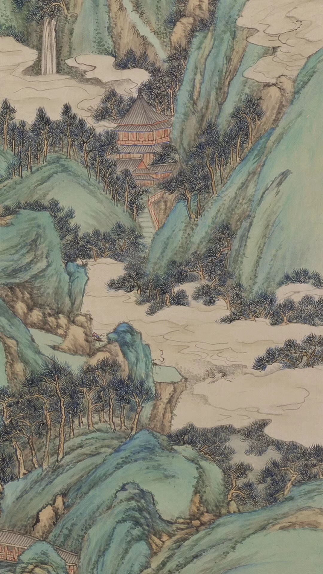 盎然春色的《仙境春長(zhǎng)圖》：青綠山水生機(jī)無(wú)限