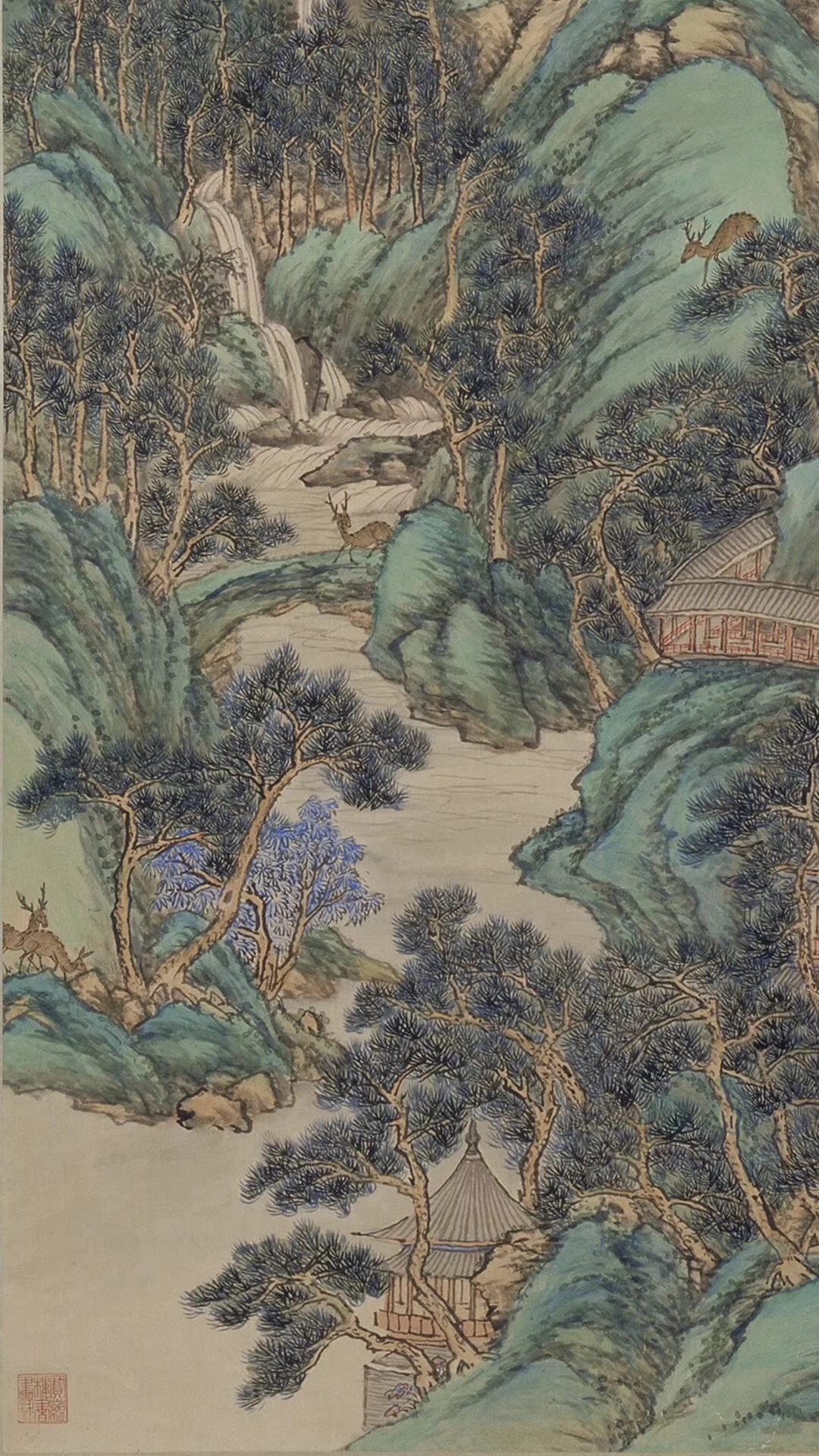 盎然春色的《仙境春長(zhǎng)圖》：青綠山水生機(jī)無(wú)限