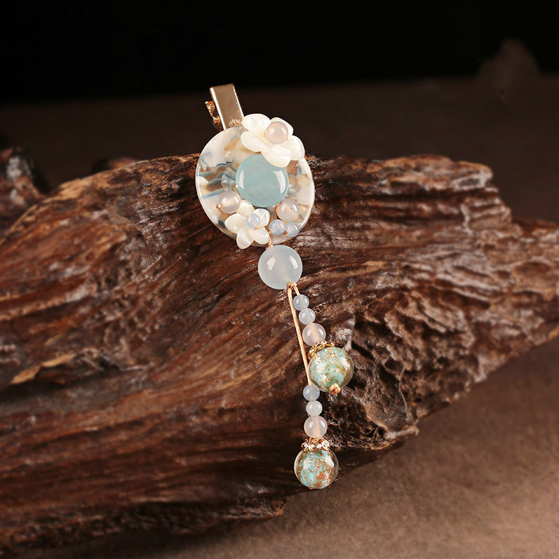 仙雅古風(fēng)發(fā)夾，清新潔白頭飾