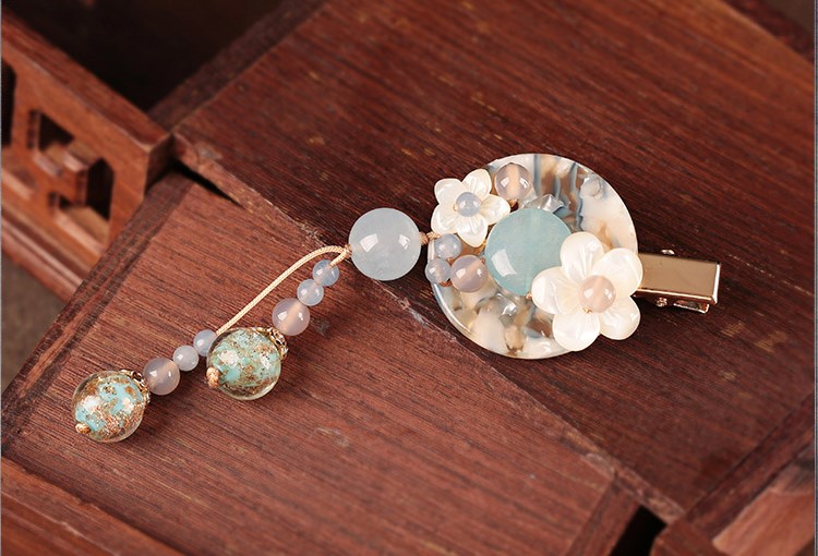 仙雅古風(fēng)發(fā)夾，清新潔白頭飾