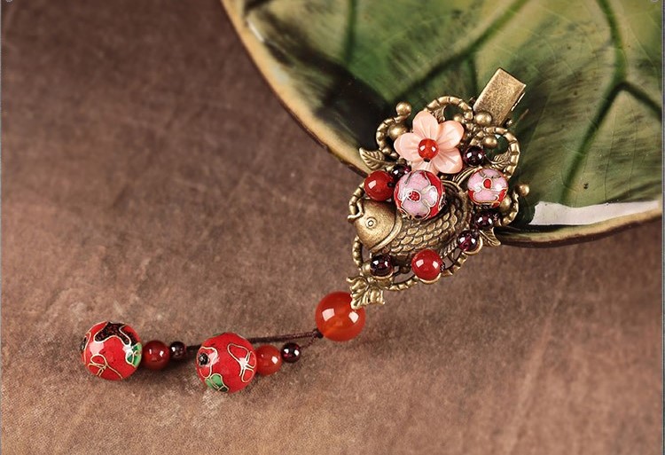 魚漫芳華發(fā)夾：古典家佳樂文學頭飾