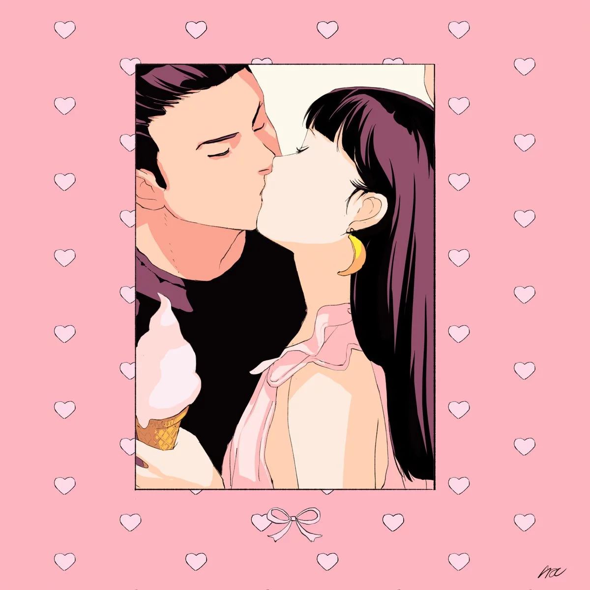 一組手繪少女風(fēng)格插畫，清新色彩插畫圖片