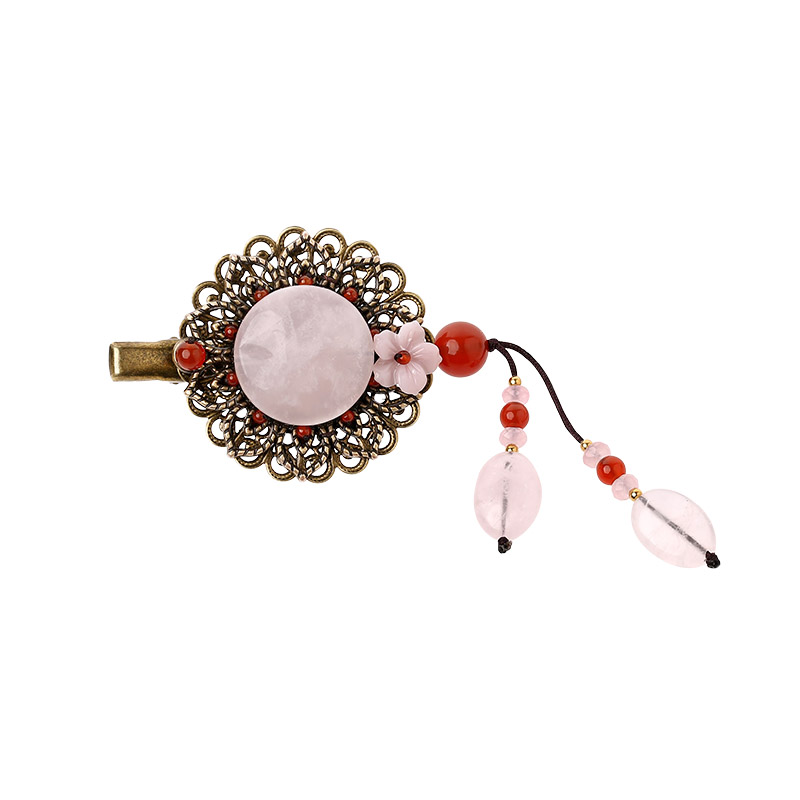 粉玉墜發(fā)飾，古風(fēng)風(fēng)情發(fā)夾頭飾