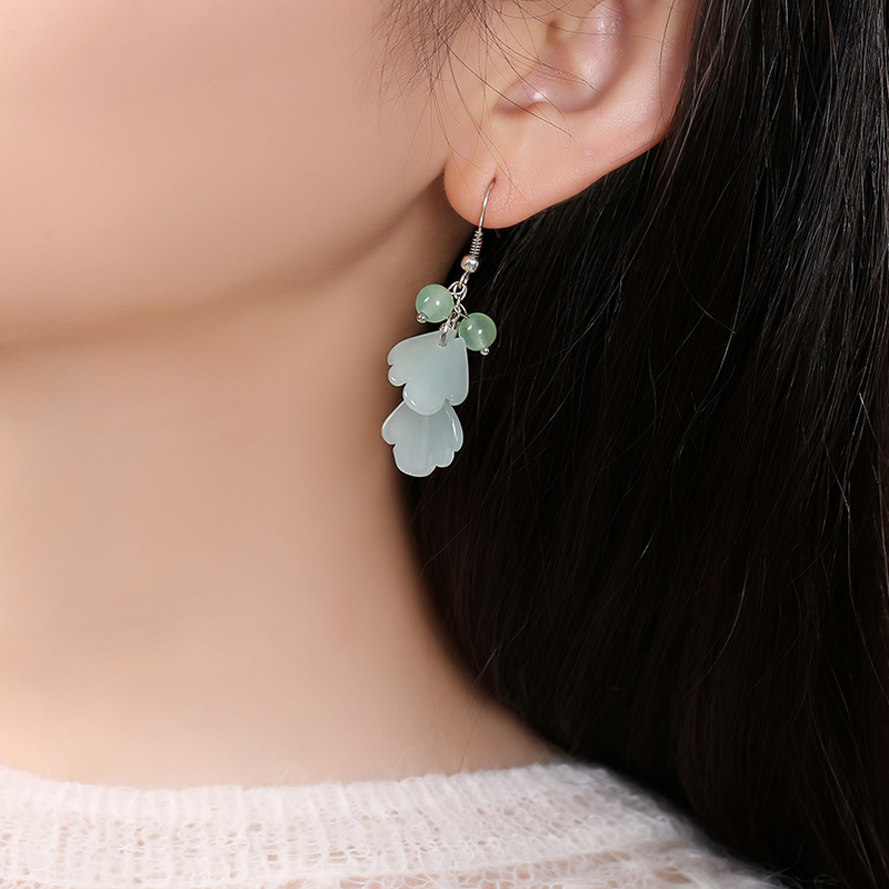 森系葉子吊墜耳環(huán)，古風(fēng)文藝氣質(zhì)首飾