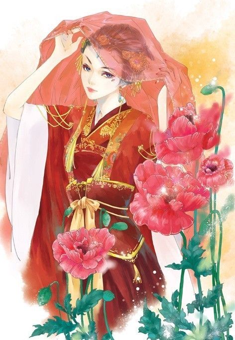 6張唯美古風(fēng)圖片：一襲紅衣、披妝待嫁