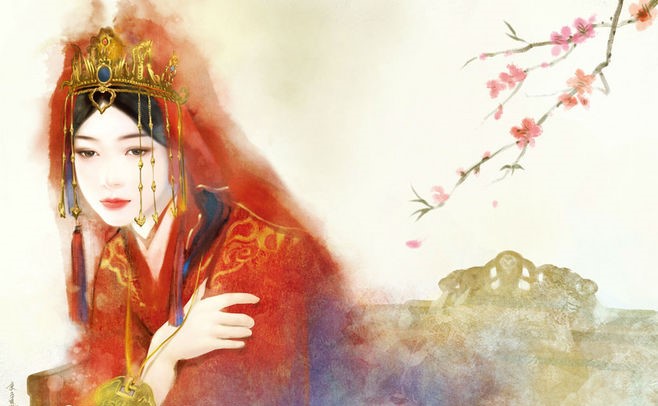 6張唯美古風(fēng)圖片：一襲紅衣、披妝待嫁