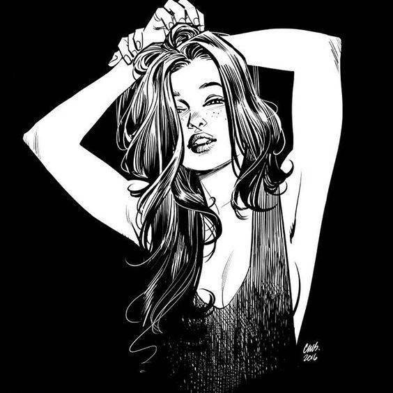 9款性感的黑白女郎插畫，嫵媚的美!