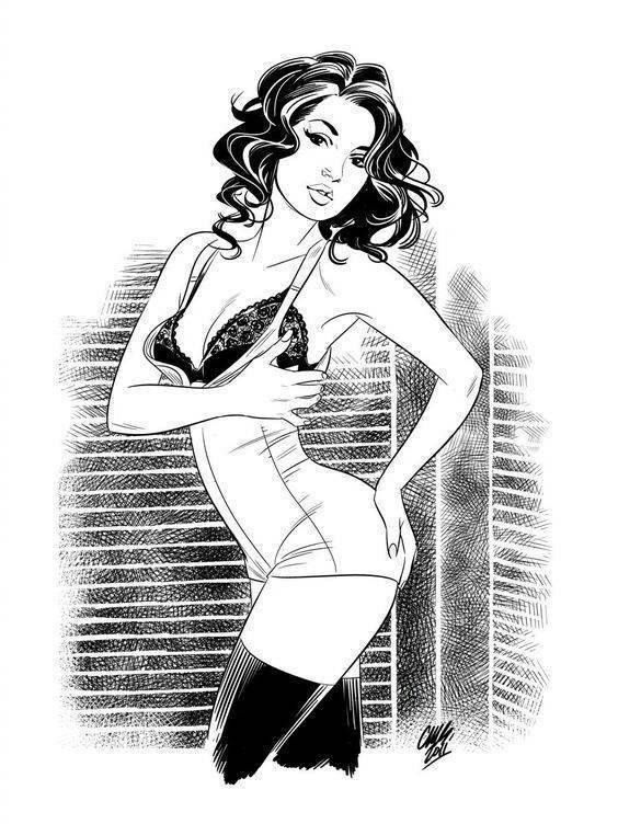 9款性感的黑白女郎插畫，嫵媚的美!