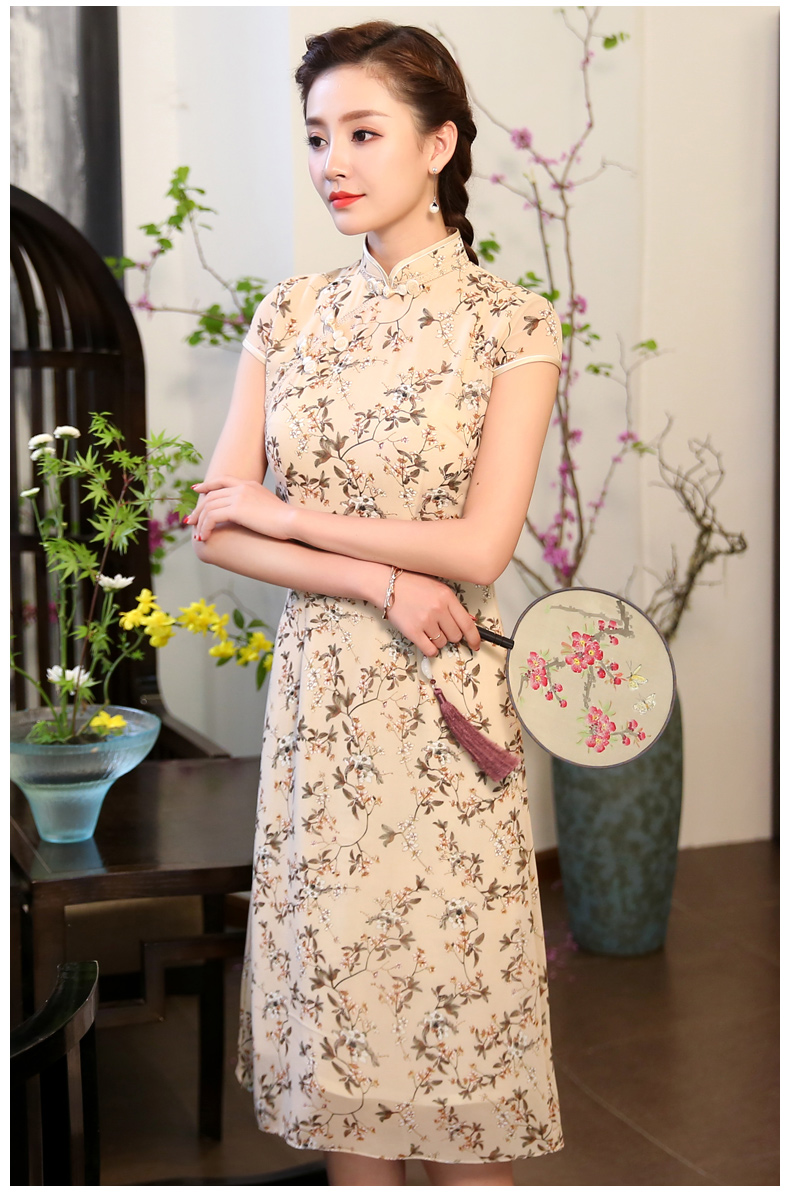 田園風(fēng)花聚旗袍，小碎花風(fēng)情旗袍裙!