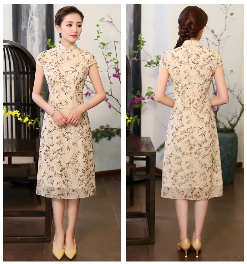 田園風(fēng)花聚旗袍，小碎花風(fēng)情旗袍裙!
