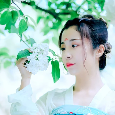 清新繡球花女生頭像，唯美古風(fēng)真人頭像