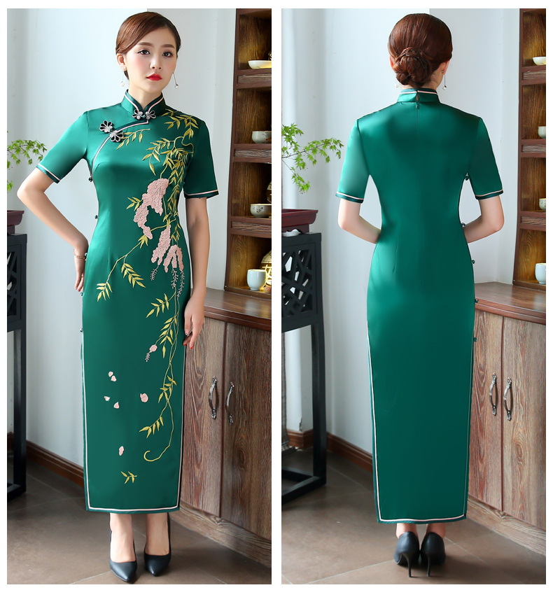 槐樹花旗袍，會呼吸的花香旗袍裙