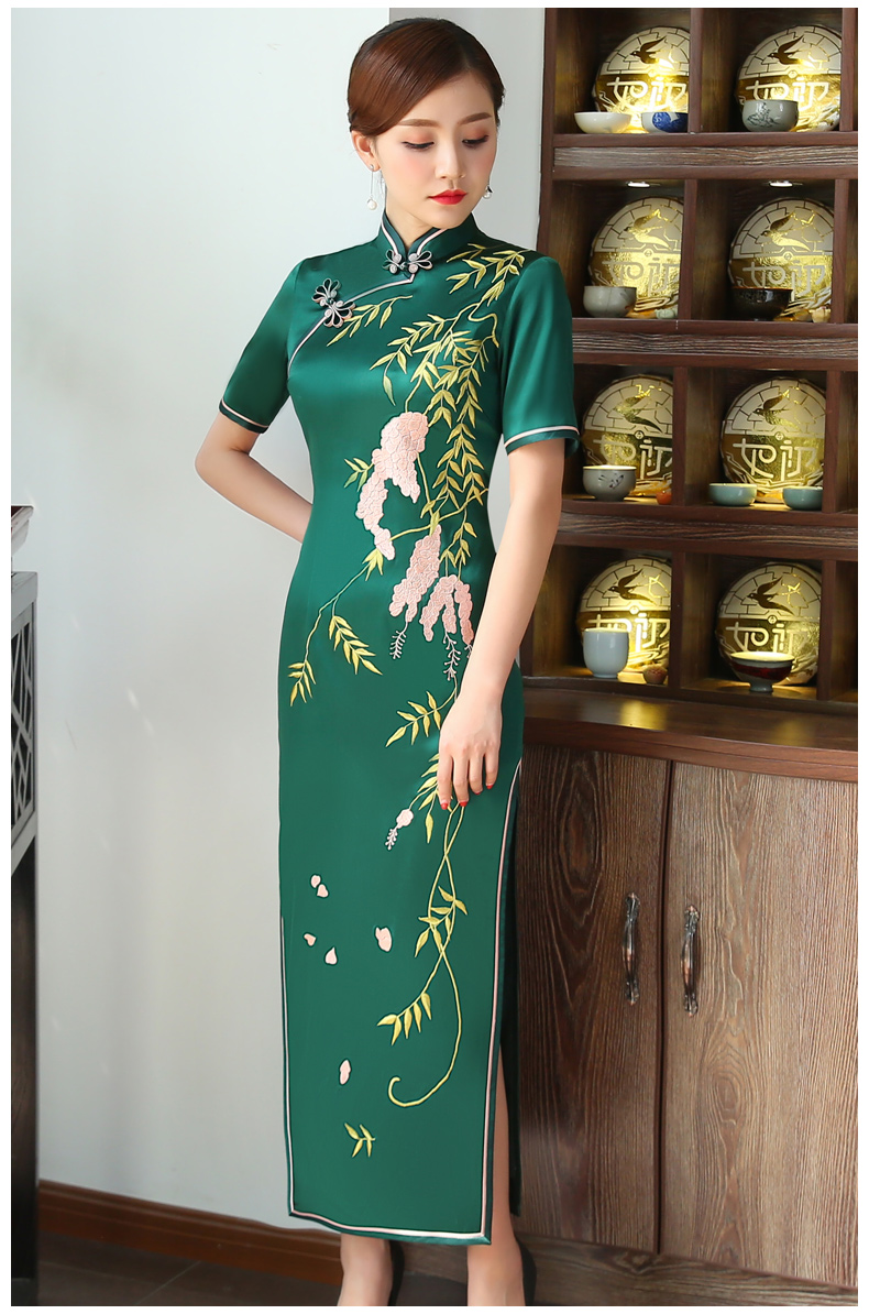 槐樹花旗袍，會呼吸的花香旗袍裙