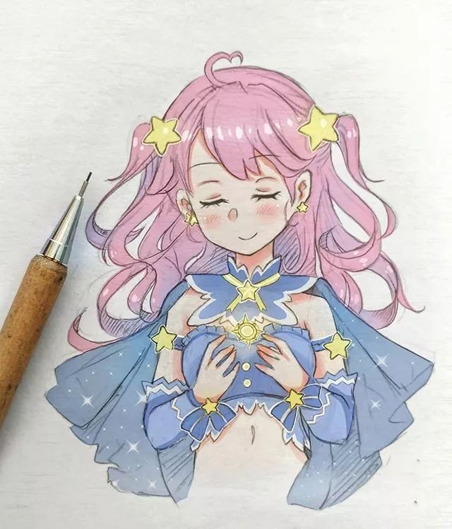 清新可愛美少女插畫，萌化你的心！