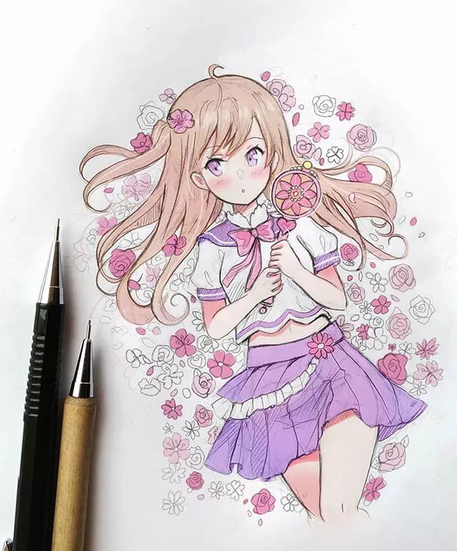 清新可愛美少女插畫，萌化你的心！