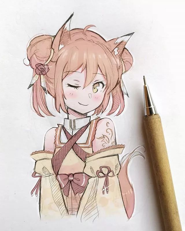 清新可愛美少女插畫，萌化你的心！