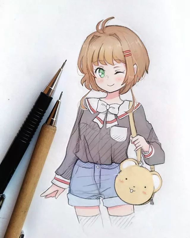 清新可愛美少女插畫，萌化你的心！