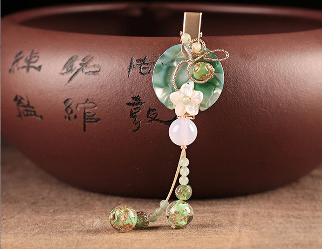 翠雨煙蒙發(fā)夾，文藝典雅頭飾