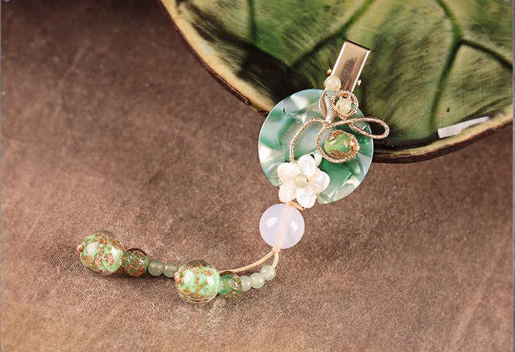 翠雨煙蒙發(fā)夾，文藝典雅頭飾