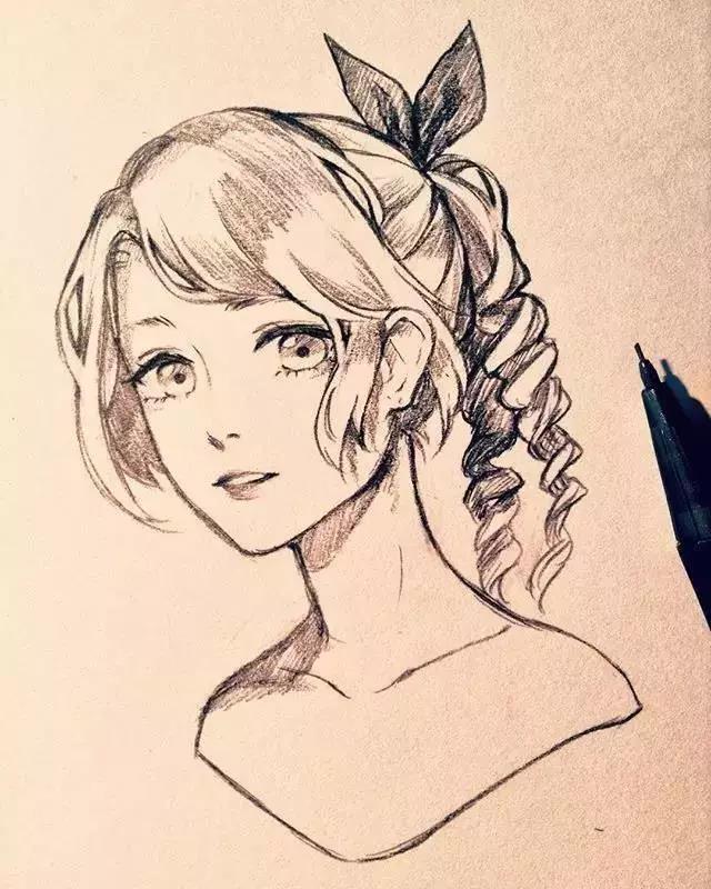 手繪鉛筆人物插畫，超級(jí)美吧！