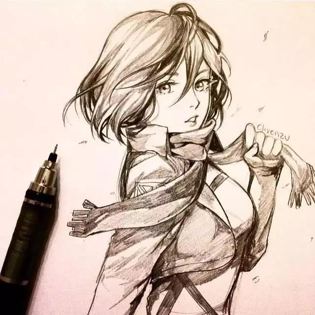 手繪鉛筆人物插畫，超級(jí)美吧！