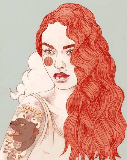 9款風(fēng)格囧異插畫，一組意境嬌艷女性圖片!