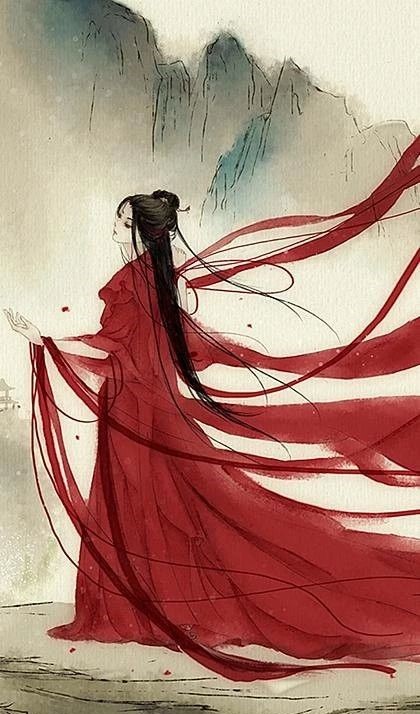 13款驚艷紅衣古風(fēng)圖片，唯美意境圖片!