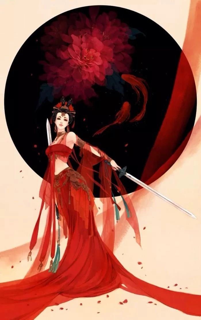 13款驚艷紅衣古風(fēng)圖片，唯美意境圖片!