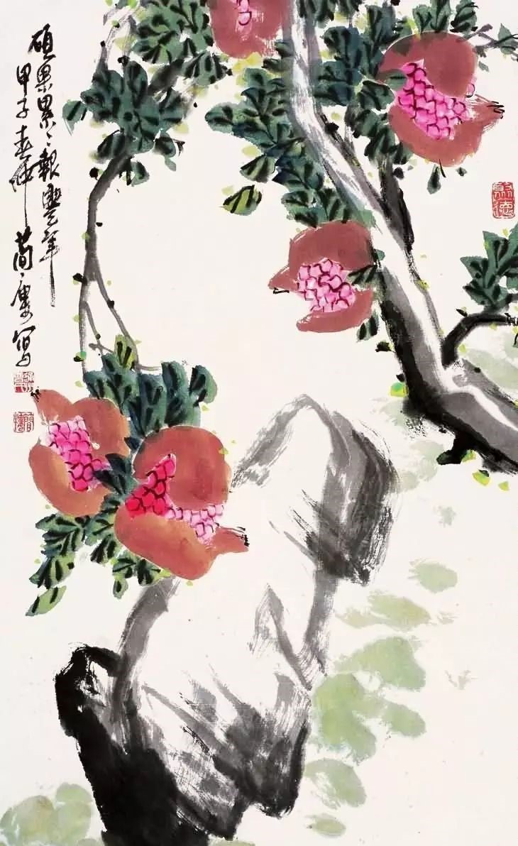 32幅曹簡樓國畫石榴圖：石榴令人垂涎欲滴！