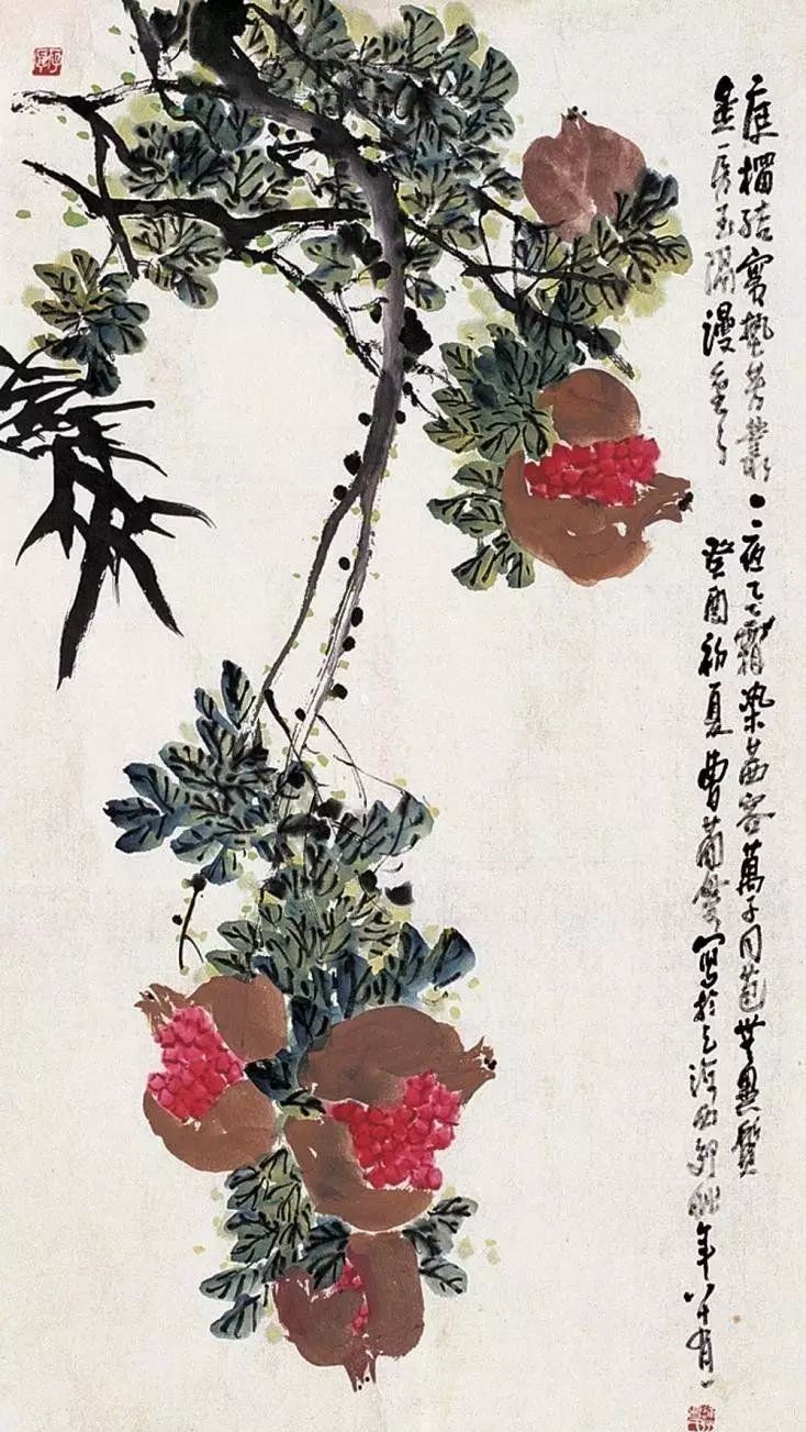 32幅曹簡樓國畫石榴圖：石榴令人垂涎欲滴！