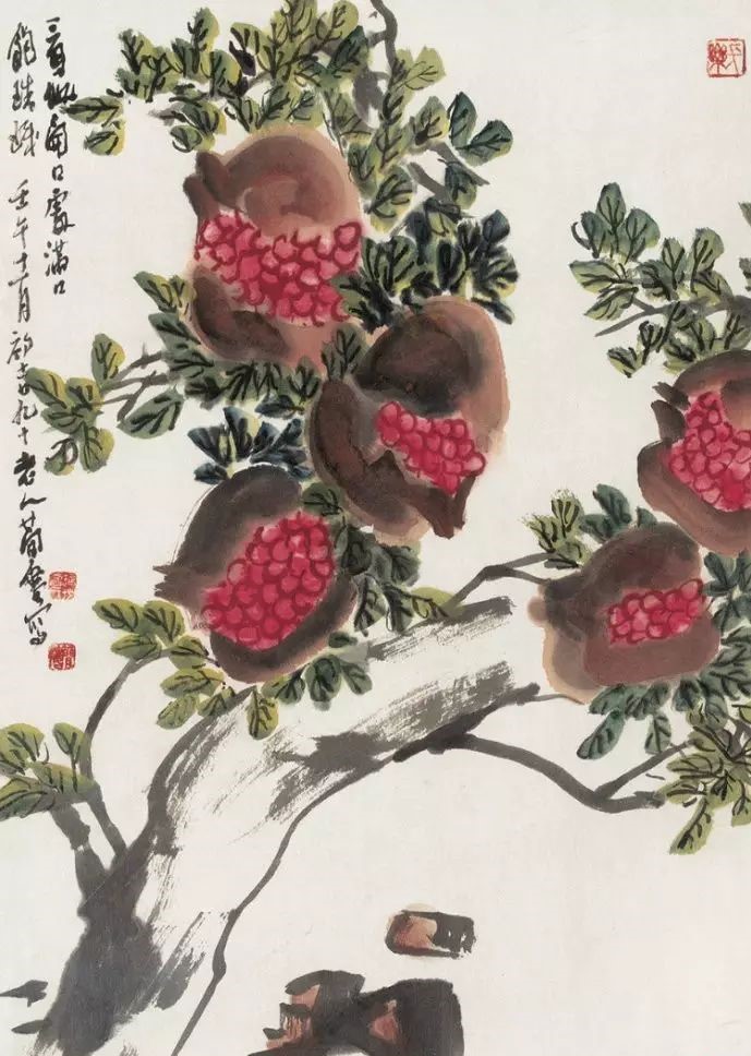 32幅曹簡樓國畫石榴圖：石榴令人垂涎欲滴！