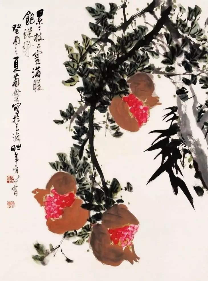32幅曹簡樓國畫石榴圖：石榴令人垂涎欲滴！