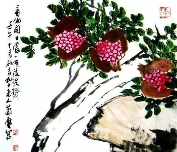 32幅曹簡(jiǎn)樓國(guó)畫(huà)石榴圖：石榴令人垂涎欲滴！