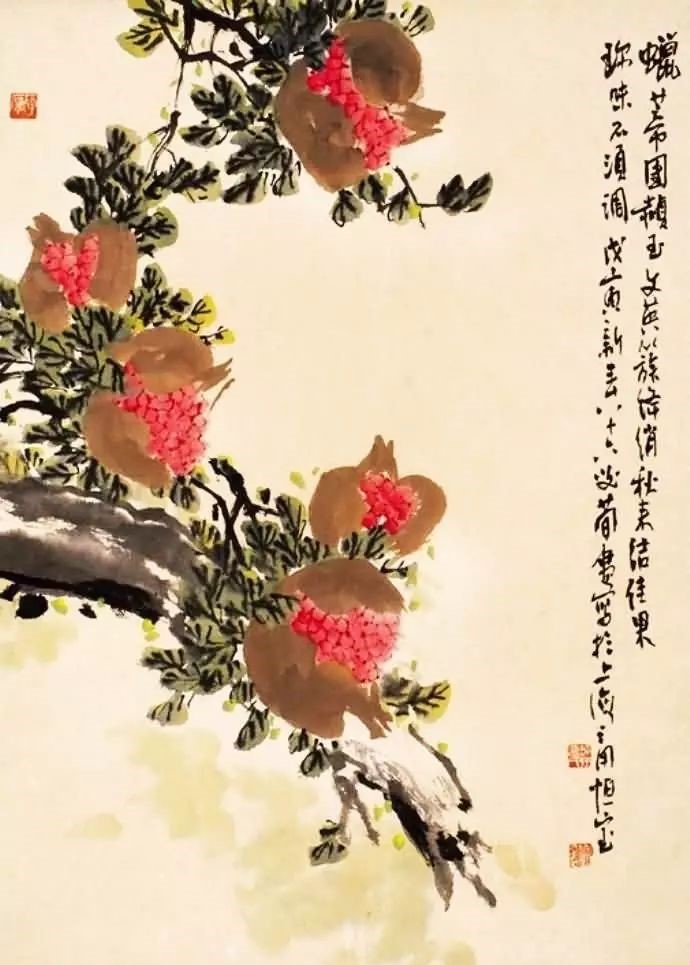 32幅曹簡(jiǎn)樓國(guó)畫(huà)石榴圖：石榴令人垂涎欲滴！