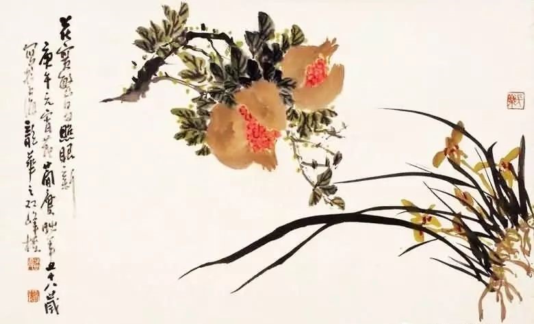 32幅曹簡(jiǎn)樓國(guó)畫(huà)石榴圖：石榴令人垂涎欲滴！