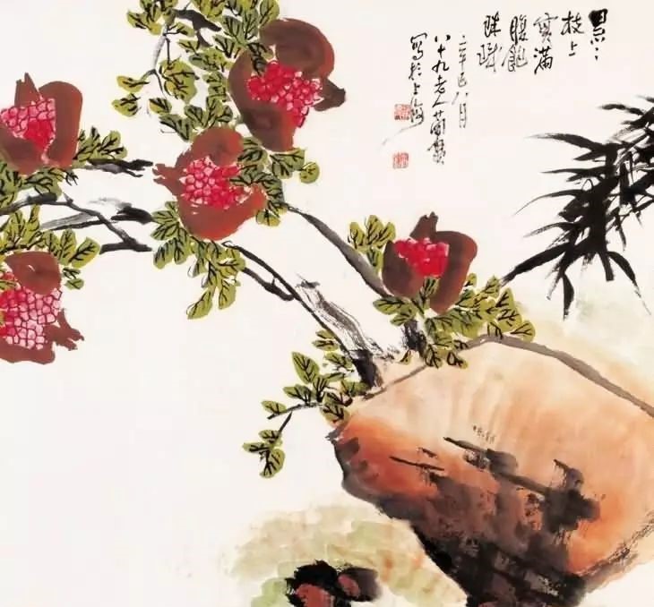 32幅曹簡(jiǎn)樓國(guó)畫(huà)石榴圖：石榴令人垂涎欲滴！