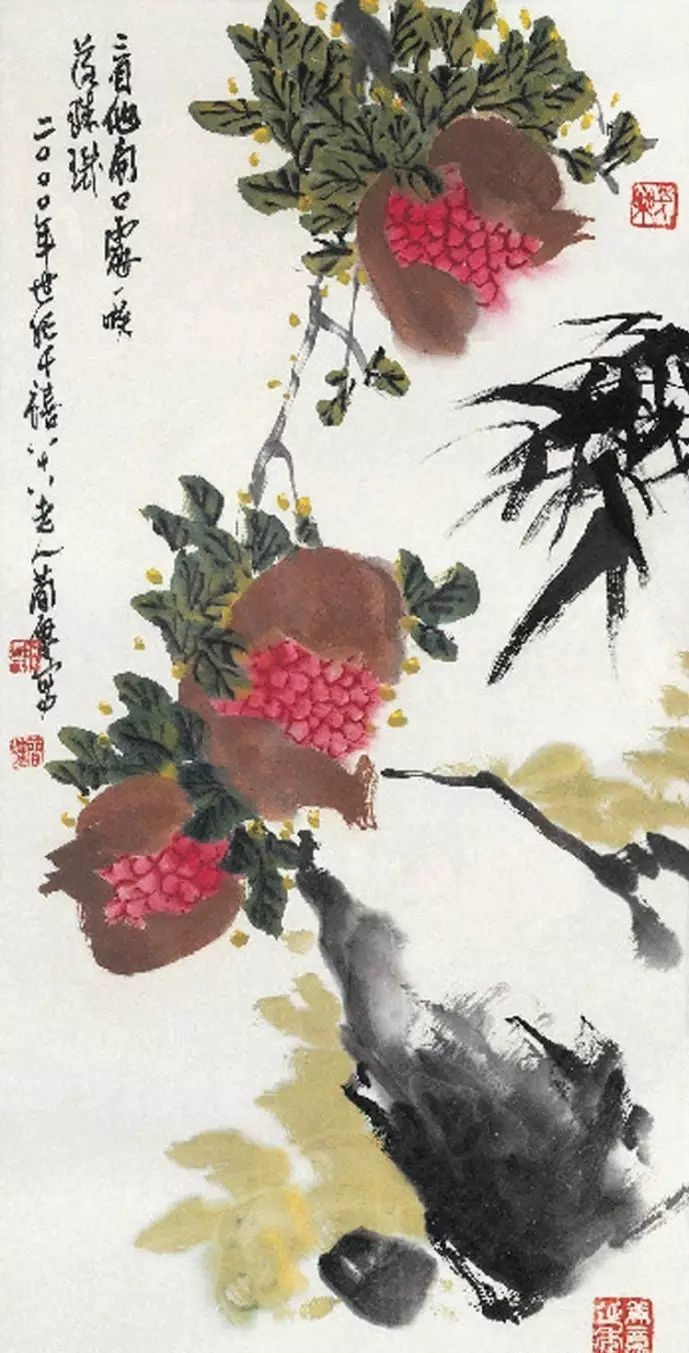 32幅曹簡(jiǎn)樓國(guó)畫(huà)石榴圖：石榴令人垂涎欲滴！