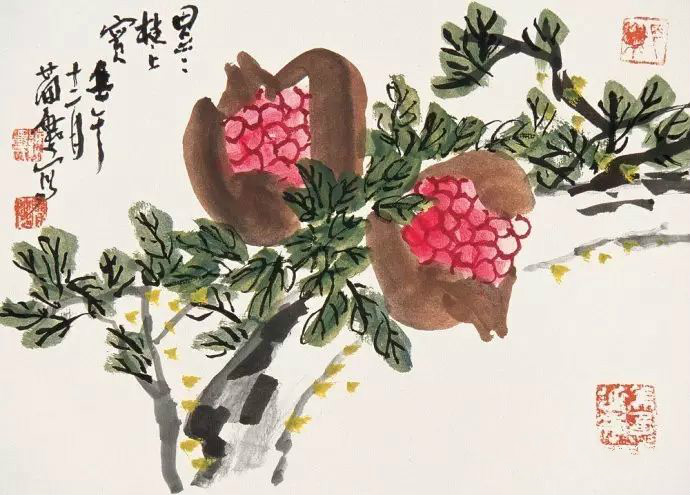 32幅曹簡樓國畫石榴圖：石榴令人垂涎欲滴！